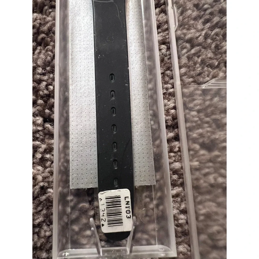 SWATCH Watch Oxford Navy LN103 Full Black Band/Dial W Plastic Case Needs Battery